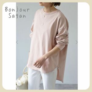 ◇ラスト1点◇ 【新品タグ付き】ラウンドカットカットソー / ピンク　Bonjour Sagan 