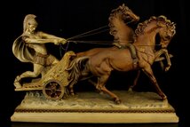 馬の戦車 アキレス アキレウス 全長６２㎝ ギリシャ神話 兵士 馬車 オブジェ 古代_画像1