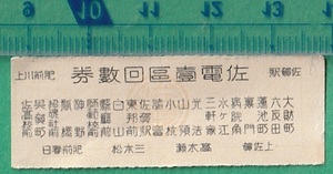 戦前鉄道軟券切符153■佐賀電気軌道 佐電壹區回数券 