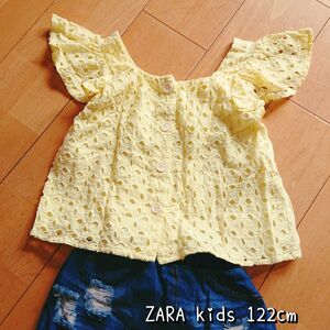 ZARA kids 122cm 半袖 ブラウス イエロー