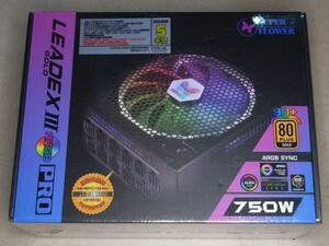 【未開封・未使用品】 SUPER FLOWER スーパーフラワー LEADEX III GOLD ARGB 750W プラグインATX電源　【現状品】