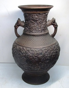 アンティーク 花瓶 壷 銅製 時代物 装飾壷 