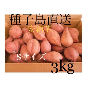 安納芋種子島産　Sサイズ3kgパック 熟成済み 農薬:栽培期間中不使用