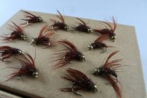 完成品フライ ビーズヘッド Caddis Pupa #12 12本 (492)_画像2