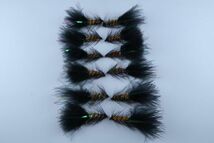 完成品フライ Flashback Orange & Black Woolly Bugger #12 12本 (105)_画像3