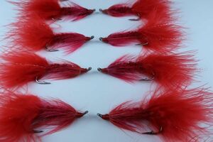 完成品フライ Woolly Bugger Red #2/0 12本 (124)