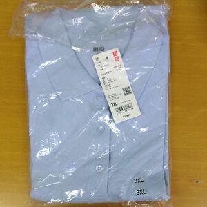 【新品未開封】UNIQLO　ユニクロ　ストレッチカノコポロシャツ半袖　3XLサイズ　ライトブルー色