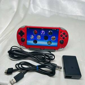 ★1円〜 美品 FW3.74 動作確認済 SONY PS Vita PCH-1000ZA03 Wi-Fiモデル 本体 コズミックレッド Play Station COSMIC RED 送料520円