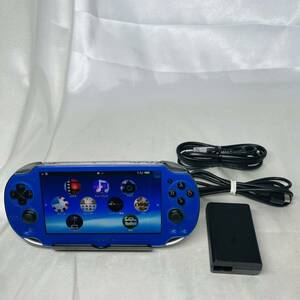 ★1円〜 美品 FW3.74 動作確認済 SONY PS Vita PCH-1000 ZA04 Wi-Fiモデル 本体 サファイアブルー Play Station sapphire blue ヴィータ