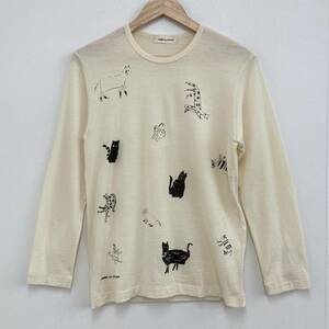 AD1989 COMME des GARCONS ニット 薄手 セーター アニマル柄 アイボリー コムデギャルソン カットソー 80s VINTAGE archive 4010541