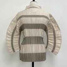 ISSEY MIYAKE A-POC INSID プリーツ 変形 長袖 シャツ ボーダー 2サイズ イッセイミヤケ ブラウス PLEATS PLEASE archive 4010494_画像3