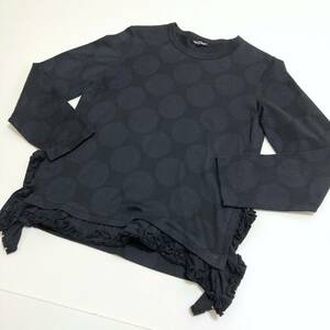 AD2021 tricot COMME des GARCONS 裾フリル 水玉 長袖 カットソー Sサイズ トリココムデギャルソン ドット ロンT Tシャツ archive 3120223