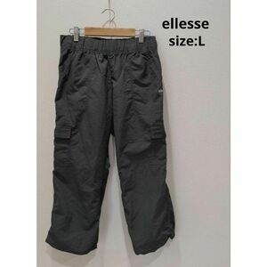 ellesse エレッセ 膝下丈 ナイロン カーゴパンツ チャコールグレー L