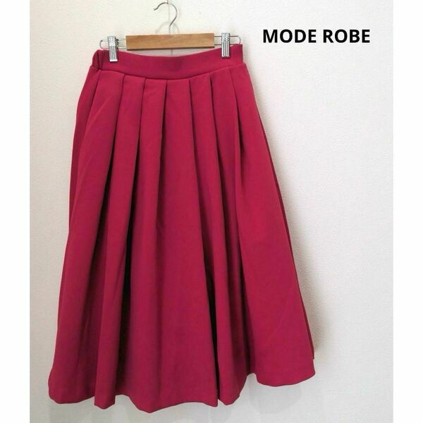 モードローブ MODE ROBE カラーフレア タック スカート ピンク