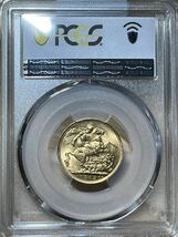 イギリス 1909年 エドワード7世 ソブリン 金貨 PCGS鑑定 MS62_画像4