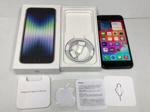 美品 Apple iPhone SE 第3世代 64GB ミッドナイト ネイビー SIMフリー softbank 利用制限判定OK SS-316407