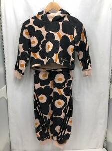 adidas marimekko キッズ 花柄 上下セット パーカーxパンツ 130 ピンク系 セットアップ 女の子 子供服 アディダスxマリメッコ 24031802