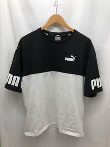 PUMA 半袖 Tシャツ バイカラー メンズ M ブラックxホワイト プーマ 24032701