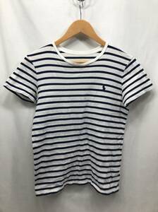 POLO RALPH LAUREN 半袖 Tシャツ ボーダー レディース M 165/92A ホワイトxネイビー ポロ ラルフローレン 24032802