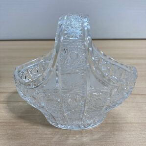 ボヘミアクリスタル BOHEMIA CRYSTAL ボヘミアグラス バケット フルーツバスケット 花器 16cm×10cm×高さ14cm チェコ (1-4)の画像4