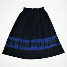 イトキン クロードクロス スカート 美品 フリーサイズ M ブラック ブルー フレア スカート　ひざ丈_画像2