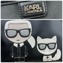 USED KARL LAGERFELD カール ラガフェルド トートバッグ ブラック 黒 レディース A4対応 ショルダーバッグ 通勤 通学 学生_画像8