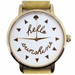 USED kate spade new york ケイトスペード ニューヨーク KSW1090 hello sunshine 腕時計 イエロー レディース レザー 時計 文字盤 不動品