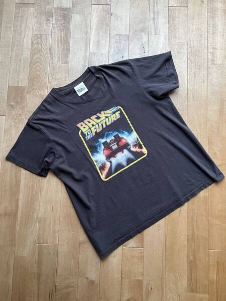 BACK TO THE FUTURE バックトゥーザフューチャー 映画 デロリアン 丸胴Tシャツ 黒 サイズF