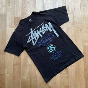 90's STUSSY ステューシー WORLD TOUR ワールドツアー Tシャツ SサイズLOCAL COLOR ヴィンテージ