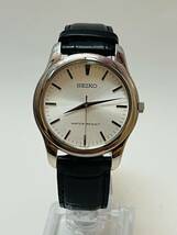 動作未確認　SEIKO セイコー メンズ　腕時計　革ベルト　クオーツ　黒　ブラック　7N01-0DE0_画像1