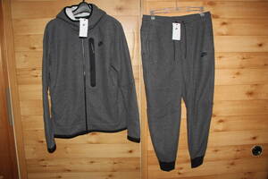  unused men's L gray Nike NIKE Tec fleece top and bottom set free shipping prompt decision sportswear sweat top and bottom set 