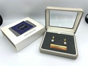 ▲A77791:MIKIMOTO ミキモト K18 アコヤ本真珠 イヤリング 約4.3g 約7.0mm珠 パール pearl ジュエリー 中古