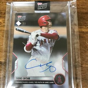 2022 Topps Now「大谷翔平」限定直筆サイン（AUTO)カード 「2桁勝利＆2桁本塁打」 Phenom Passes Ichiro,Ties Ruth in Same Game.直書きの画像3