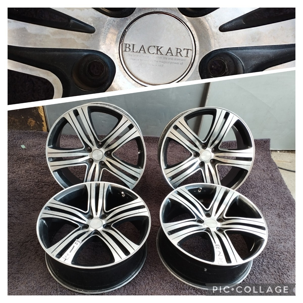 BLACK ART ブラックアート ホイール19インチ 19×8.0J +38 PCD: 114.3×5H ハブ径: 約 73mm ホイールのみ4本セット アルファード・ヴェルフ