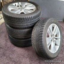 LEXUS レクサス HS250h 純正 7J-17 PCD114.3 5穴 +39 ハブ60タイヤ付き4本225/55r17ハリアー ヴェルファイア　HS クラウン マークＸ等_画像1