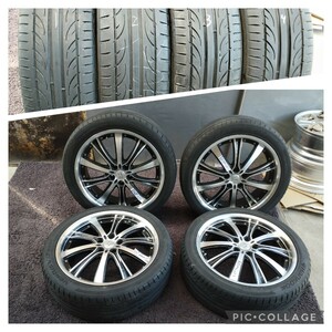 ANHELO アネーロ 19インチ19×7.5J 114.3/5H ET55タイヤ付き4本セット225/45R19 CーHR 、オデッセイ エリシオン等に