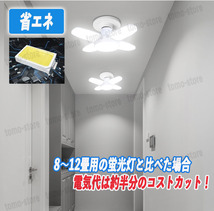 LED ガレージライト 4個セット シーリング E26 蛍光灯 作業灯 照明器具 昼白色 天井照明 ペンダントライト 5灯式 倉庫 車庫 防犯 駐車場_画像3