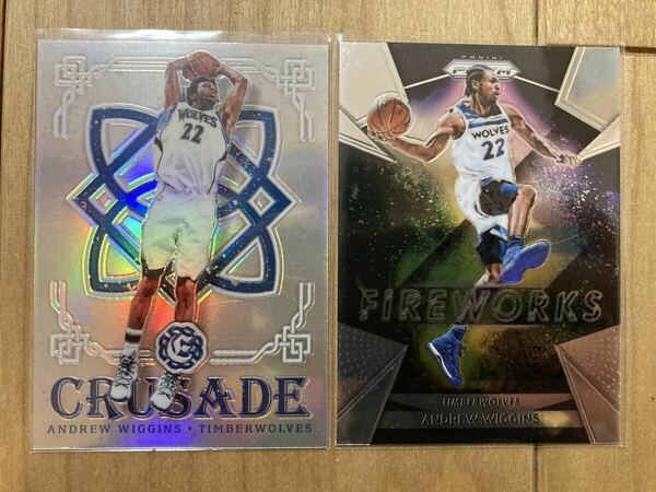 NBA Panini Prizm FIREWORKS crusade ANDREW WIGGINS WOLVES WARRIORS ウィギンズ ウルブズ ウォーリアーズ 2枚 セット