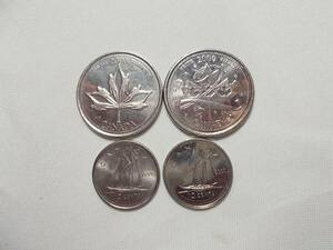 ミレニアムな 1999-2000年 10セント＆2000年 25セント(C¢/cents)★4枚セット★カナダ ドル(CAD)★流通 硬貨★