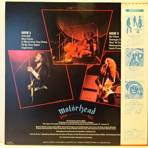 初回 帯付 原盤 Motorhead モーターヘッド 2nd Overkill JPN ORIGINAL 1979 まず見ない白プロモ盤 状態良好 美品 の画像3