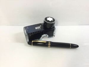 MONTBLANC MEISTERSTUCK No.149☆ペン先18K 750刻印 ホワイトスター 万年筆★ブラック/ゴールド ブルーインク付き♪モンブラン 売り切り!!