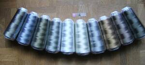 Sミシン刺繍糸 120/2　3000m 10本 家庭用ミシンで使用できます　