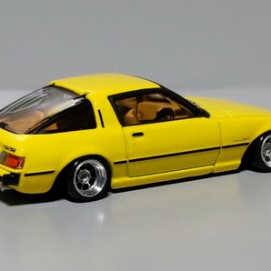 希少 1/64 絶版 名車コレクション マツダ サバンナ RX-7 SA22C 改 初代 前期 深リム ハヤシ シャコタン カスタム 改造 グラチャン 旧車 の画像7