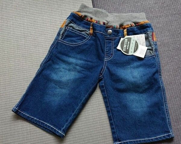 新品 N.JEANS 130140cm デニムハーフパンツ 