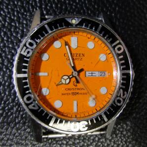 ★ CITIZEN QUARTZ CRYSTRON WATER 150M RESIST / MEN'S DIVER'S WATCH ◇ 【 中古稼働品：電池交換済 】の画像4