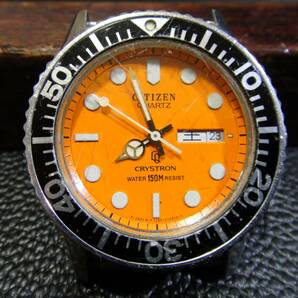 ★ CITIZEN QUARTZ CRYSTRON WATER 150M RESIST / MEN'S DIVER'S WATCH ◇ 【 中古稼働品：電池交換済 】の画像1