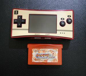 ゲームボーイミクロ ★ GAME BOY micro / Happy Mario 20th ＋ ポケットモンスター ファイアレット【 中古品 】