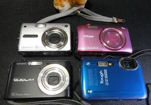 コンパクトデジタルカメラ ☆ CASIO ☆ OLYMPUS ☆ Nikon ☆ PENTAX ◇ まとめて４個 【中古：稼働品】