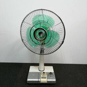 y2575【直接引取り可能】MITSUBISHI 三菱 扇風機 COMPAC DELUXE R30-X8 昭和レトロ アンティーク 電化製品 通電確認済み グリーン