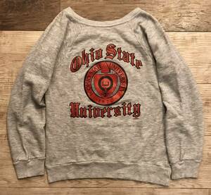 美品 80's Champion チャンピオン Ohio State オールドイングリッシュ3段 カレッジ プリント スウェット USA製 トリコタグ ヴィンテージ S